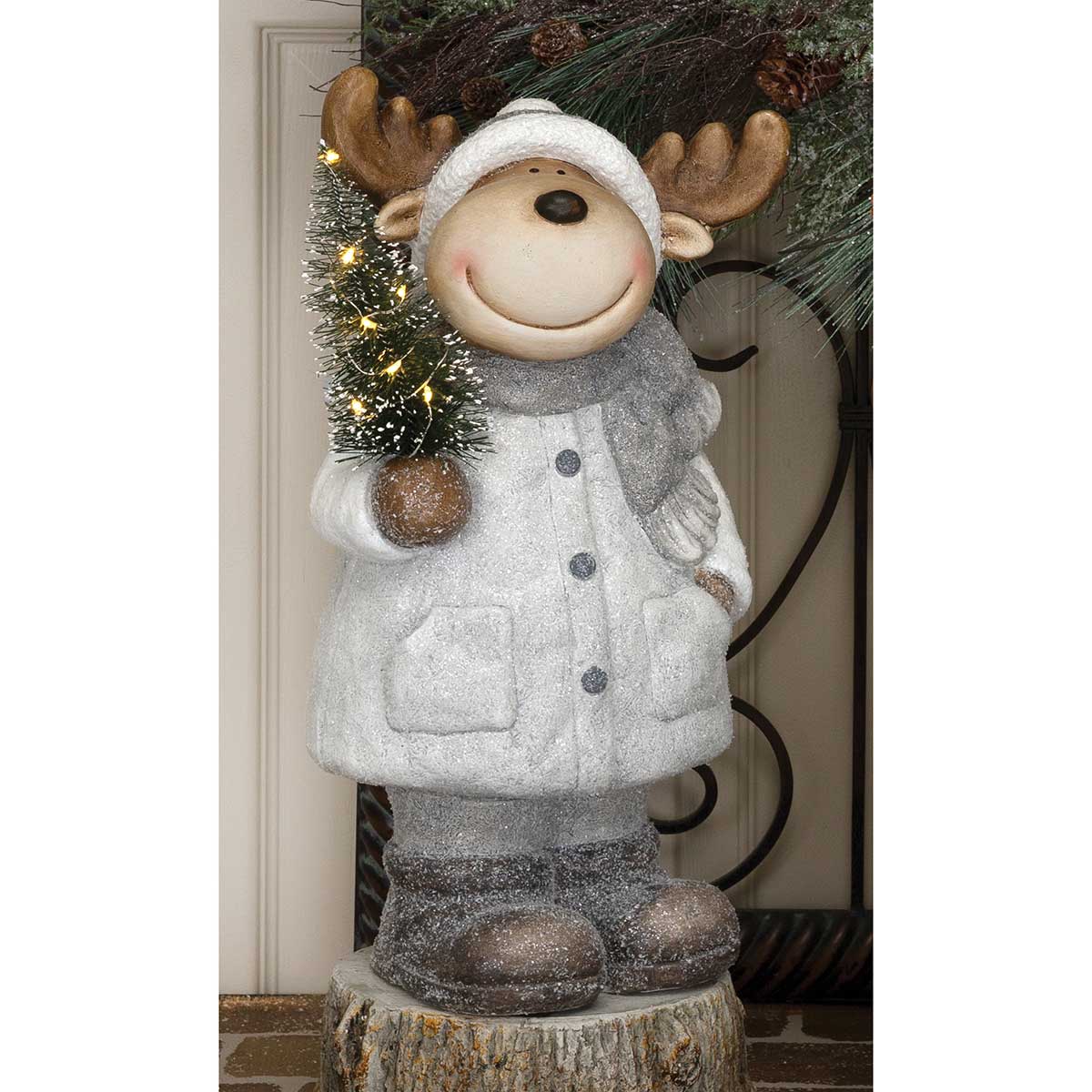 MICHAEL P MOOSE RESIN MOOSE WITH GLITTER, SNOW - Click Image to Close