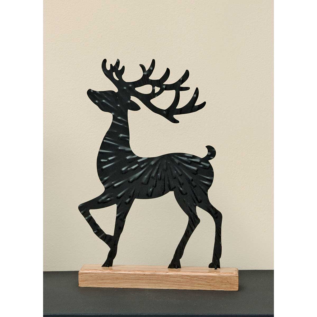 METAL TEXTURED DEER SIT-A-BOUT BLACK SMALL