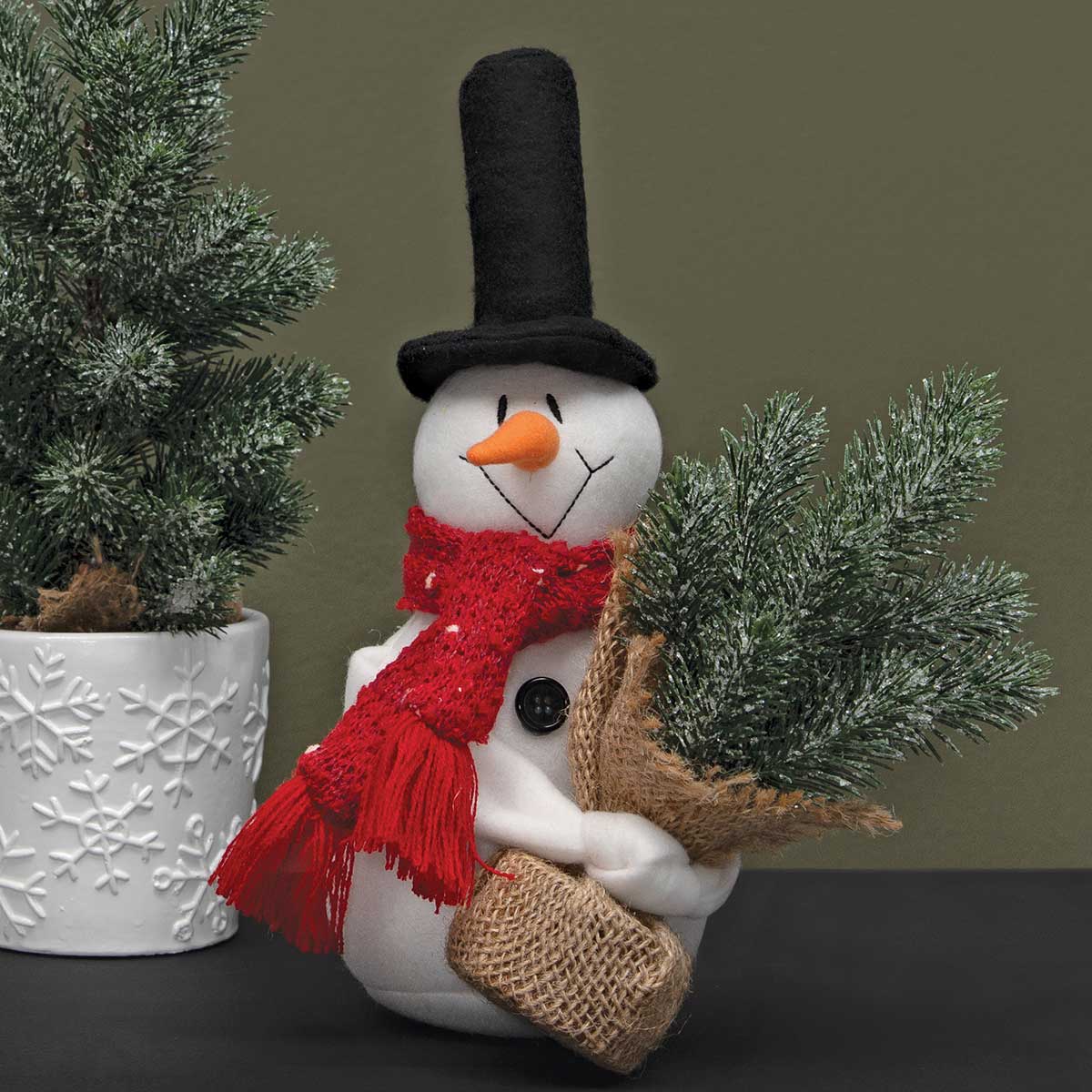 SASSY SIMON SNOWMAN HANDS CLASPED WITH BLACK TOP HAT