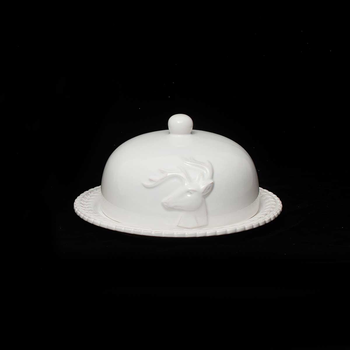 DEER CHEESE DISH WITH COVER bb70