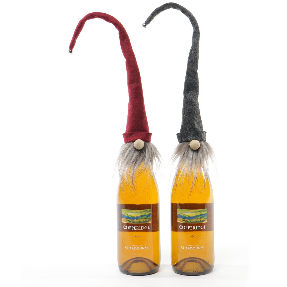 Gnome Bottle Topper BURGUNDY/GREY 18"