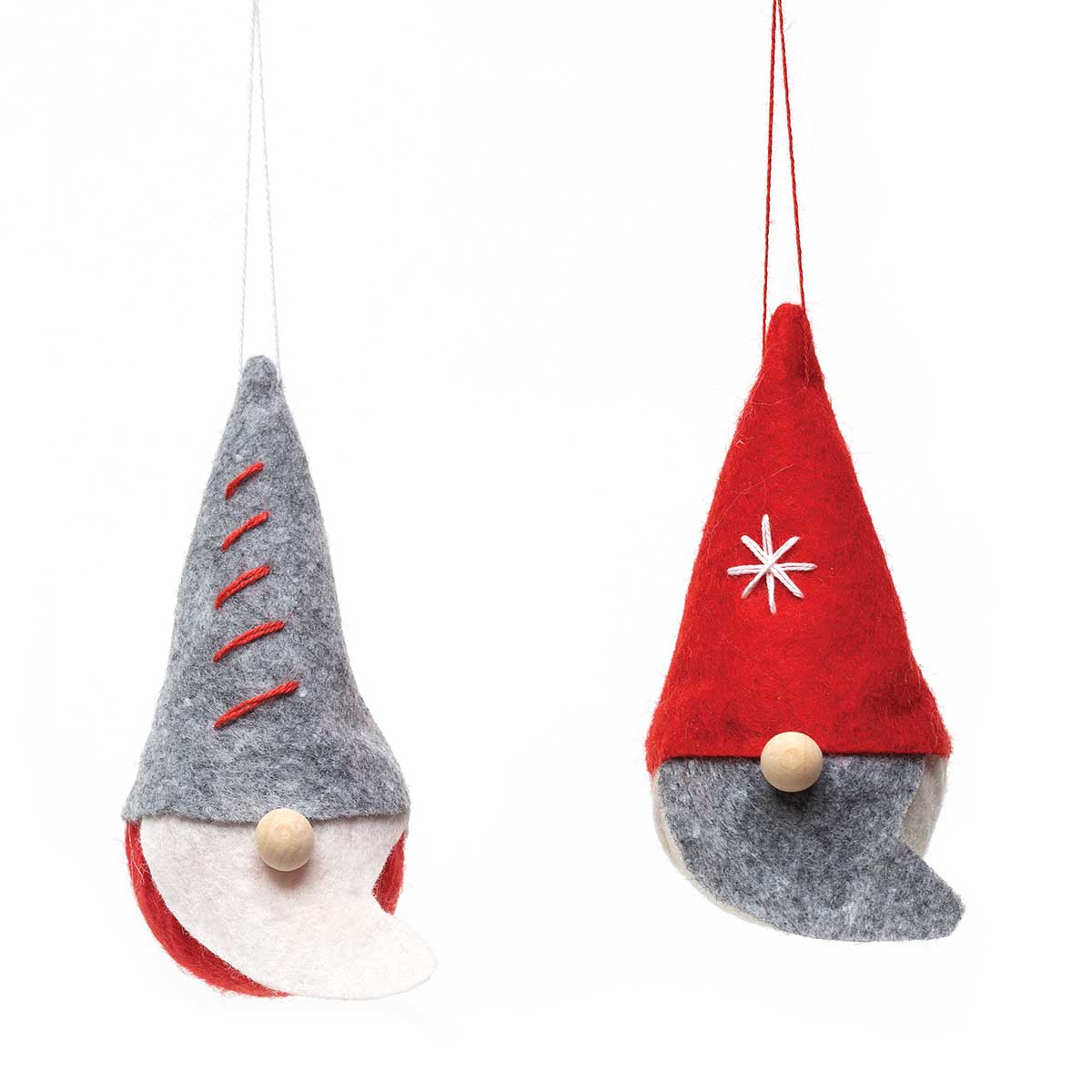 !GNOME ORNAMENT WITH SNOWFLAKE STITCHING &