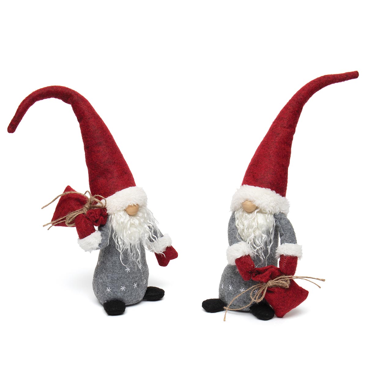 HEAVE AND HO GNOME BURGUNDY/GREY WITH TWINE TIED SACK