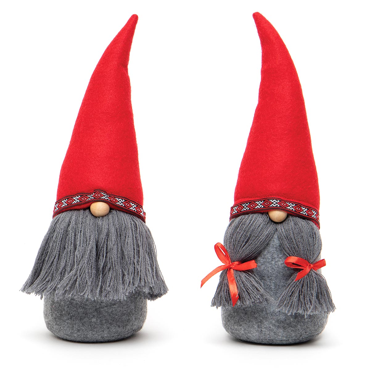 !FRITZ AND FREDA GNOME RED/GREY WITH HAT, WOOD NOSE AND b50