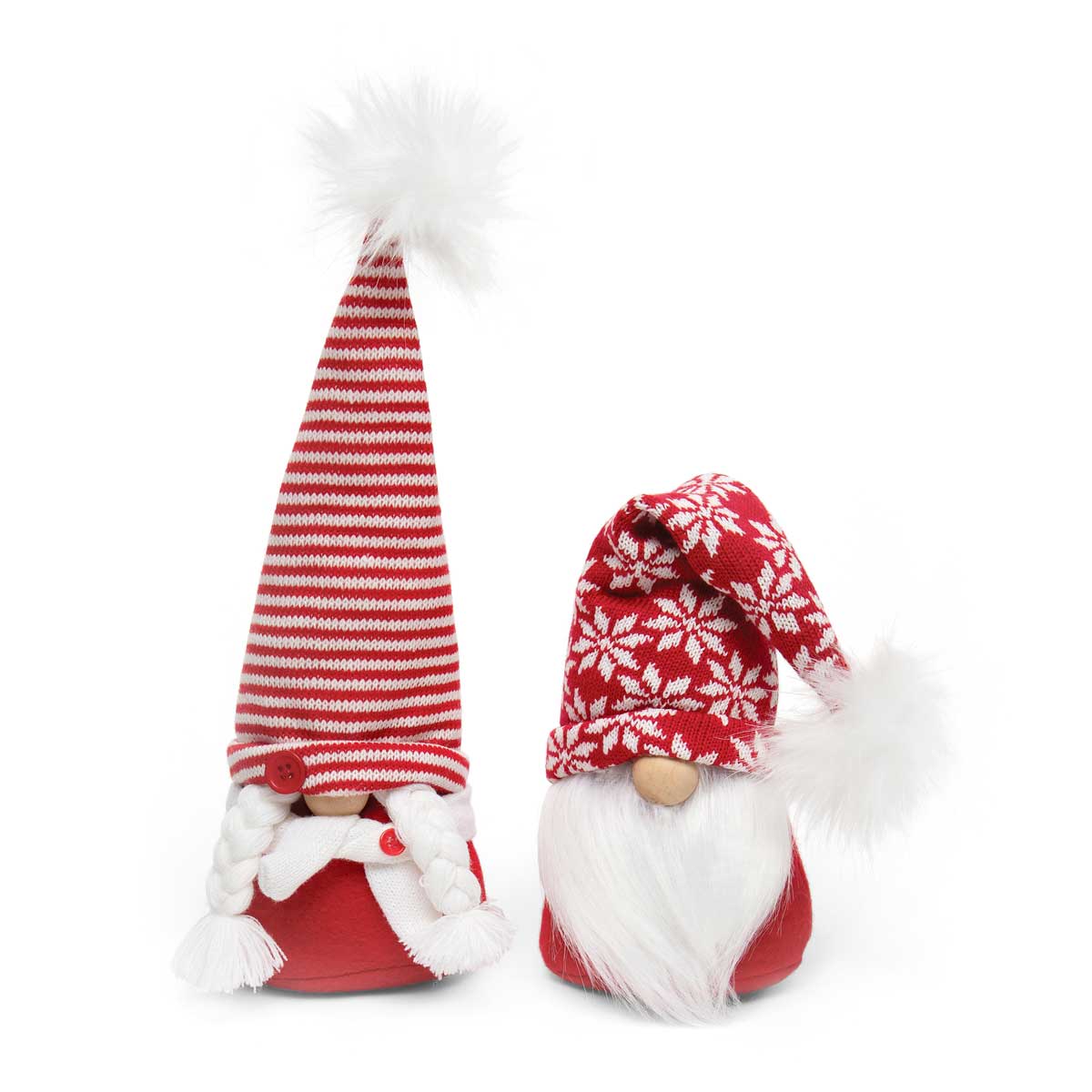 Very Merry Gnome Couple Red/White Sweater Hat, Boy/Girl Set of