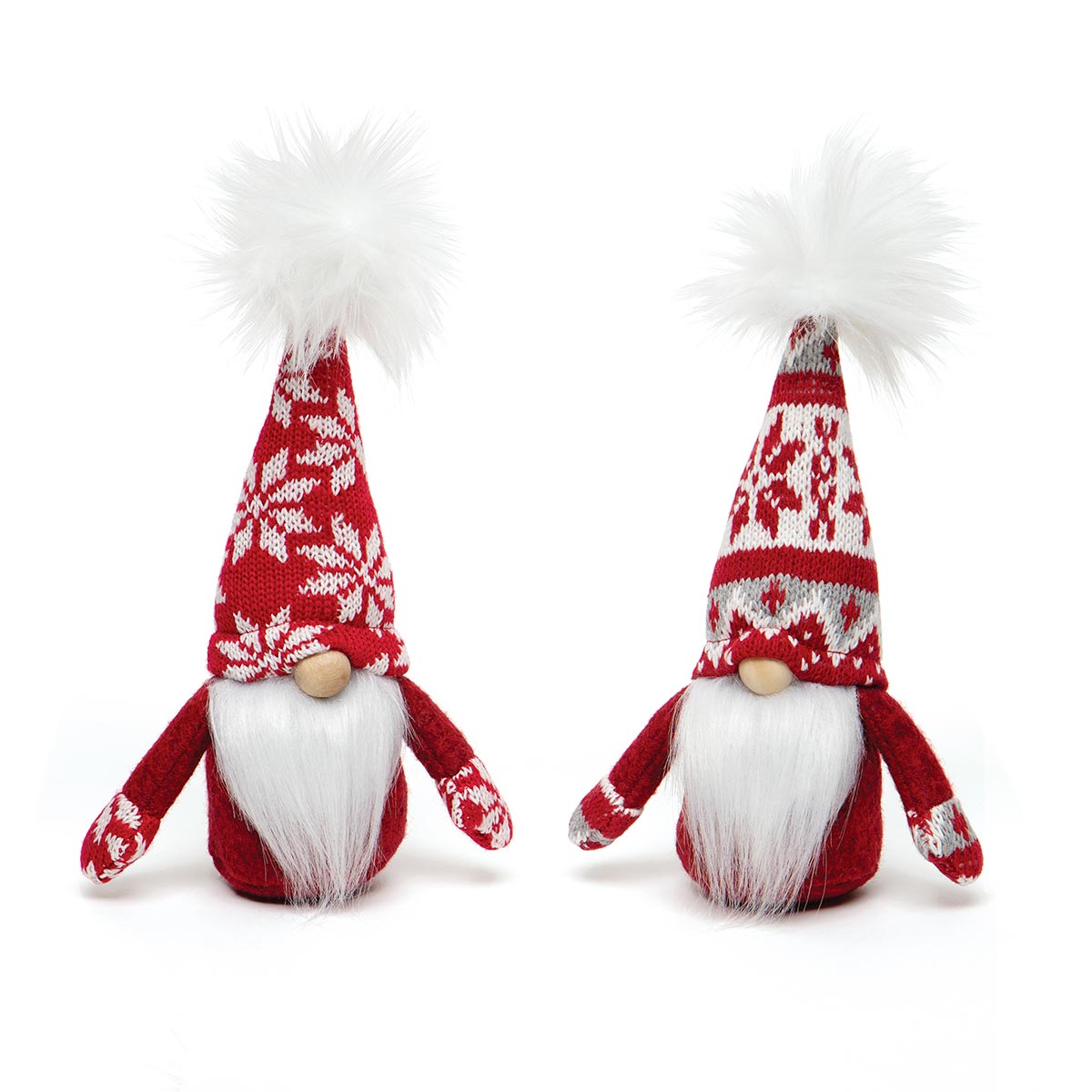 !FINNISH GNOME RED/WHITE WITH FUR POM-POM, SWEATER HAT v22