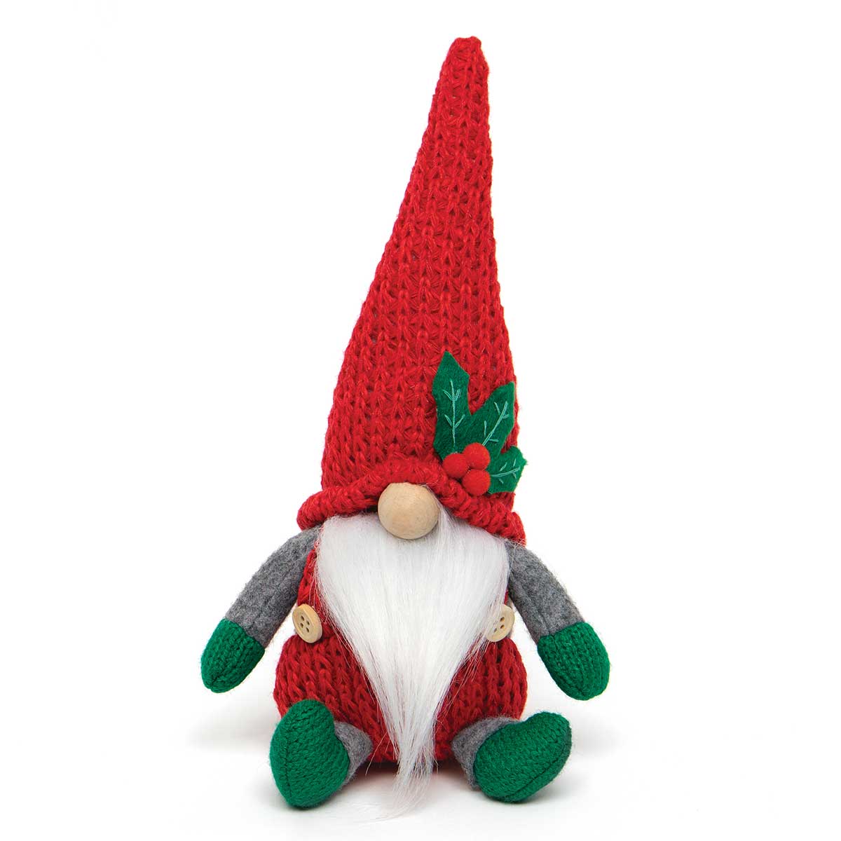 !HOLLY HAT GNOME RED/GREEN WITH WIRED SWEATER HAT