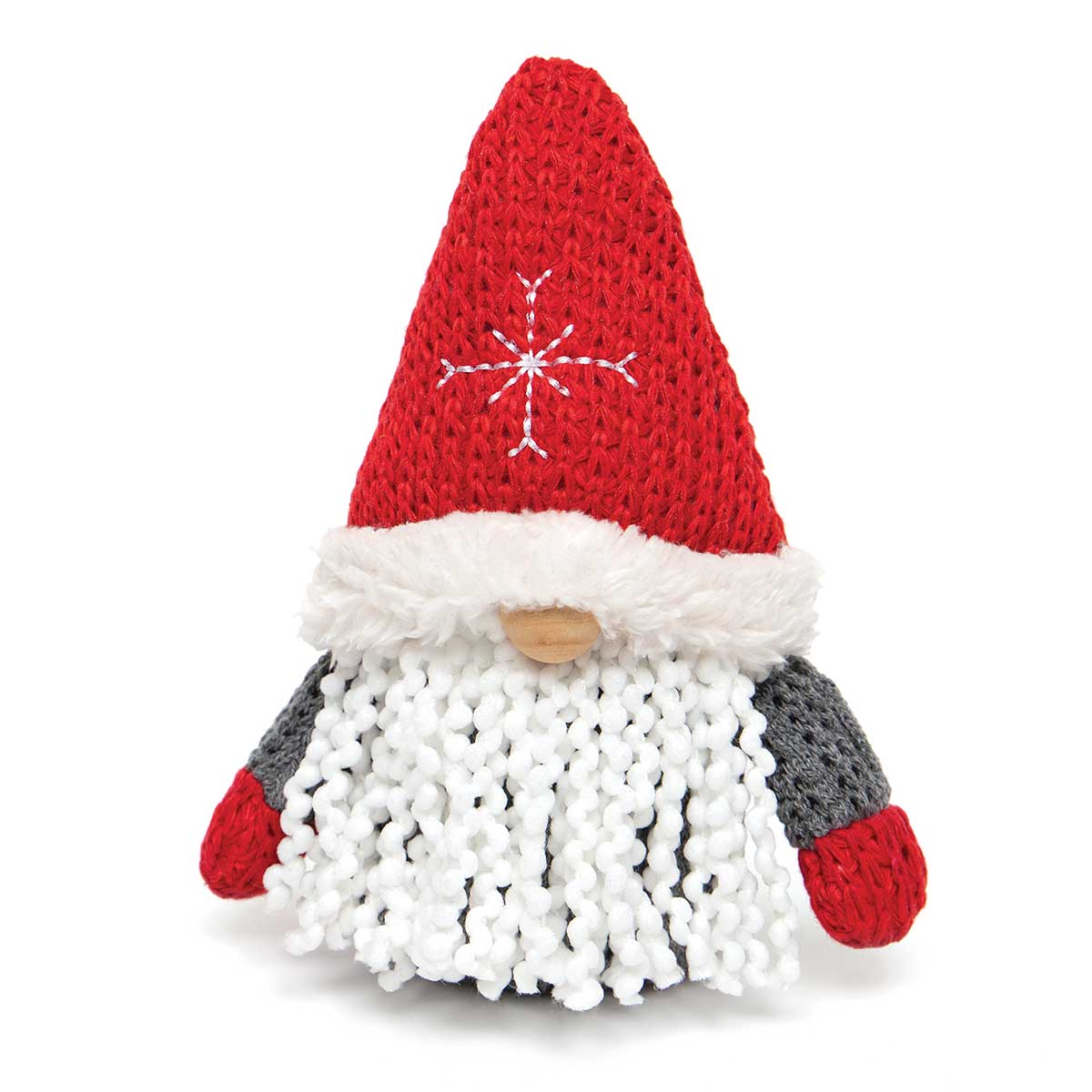 !RAGLAN GNOME ORNAMENT RED/GREY WITH SWEATER HAT