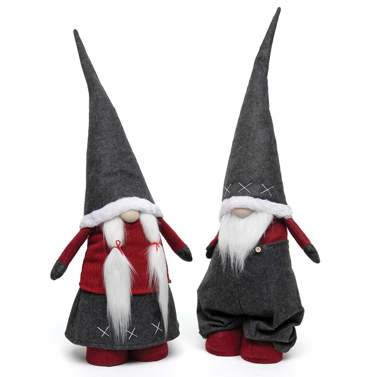 The Swiss Twins Expandable Gnome Burgundy/Grey Metal Telescoping