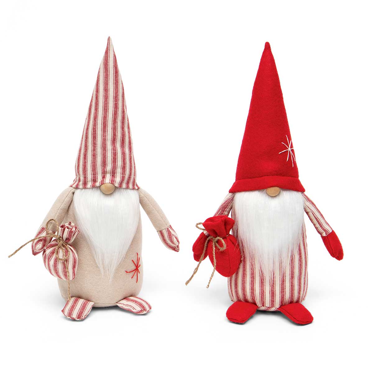 KRIS GNOME RED/BEIGE WITH BAG, TICKING, WOOD NOSE