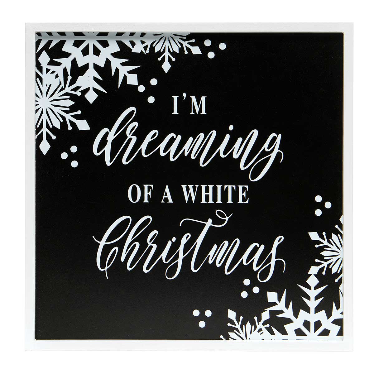 !FALALA "I'M DREAMING OF A WHITE CHRISTMAS" SQUARE WOOD