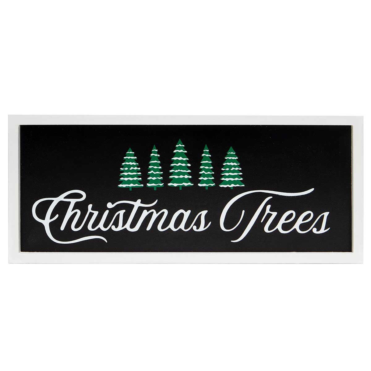 !FALALA "CHRISTMAS TREES" RECTANGULAR WD SIGN b50
