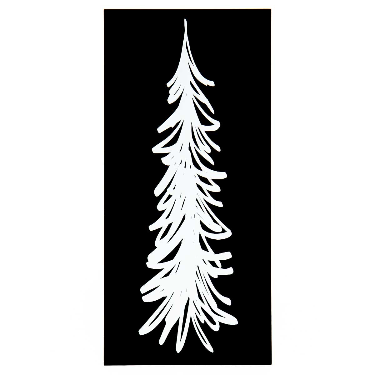 !FALALA SNOW TREE RECTANGULAR WOOD SIGN BLACK b50