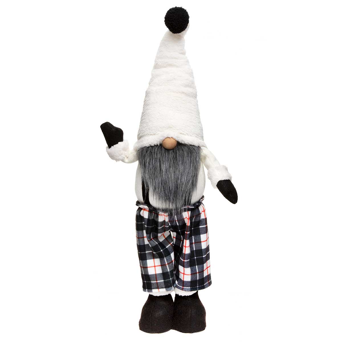 GNOME WITH BLACK/WHITE/RED STRIP PANTS WITH SUSPENDERS EXPANDABL