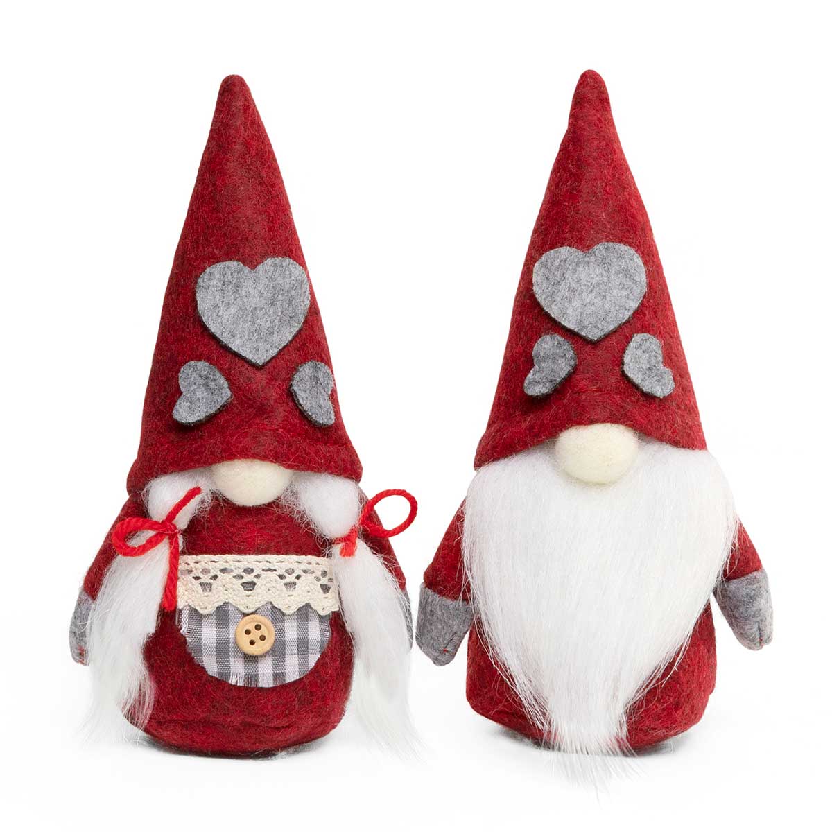 SWEDISH GNOME COUPLE RED WITH HEART 6"