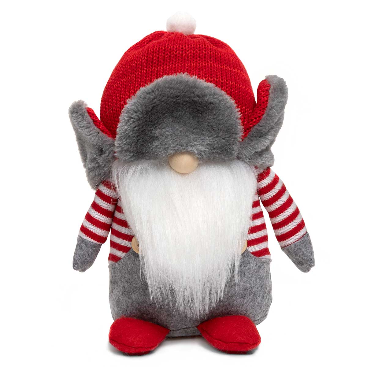 !COUSIN EDDY GNOME WITH RED/GREY FLAP HAT LARGE