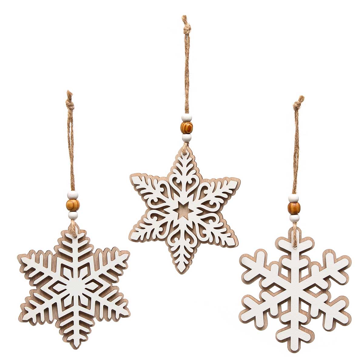 ORNAMENT SNOWFLAKE 3 ASSORTED