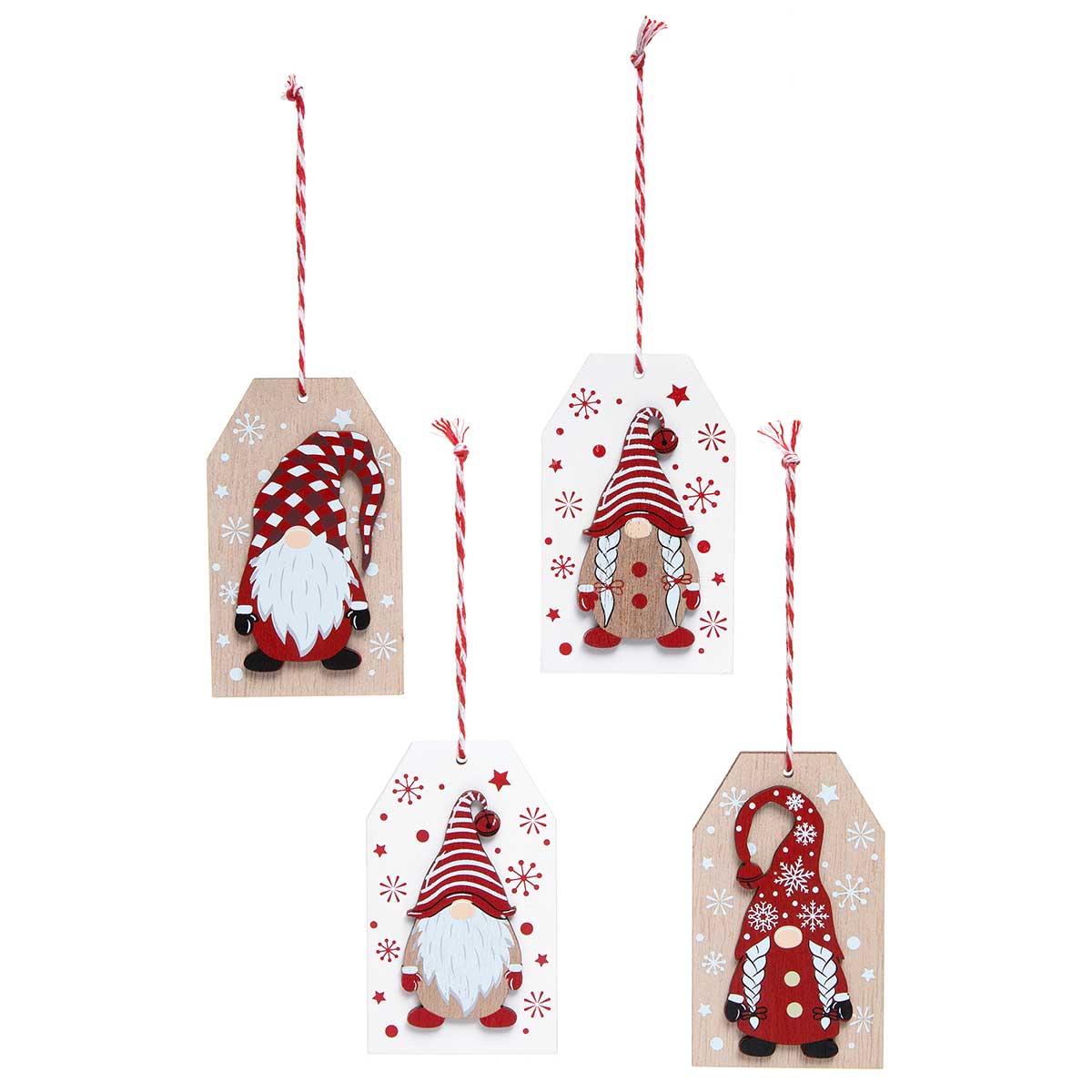 b50 ORNAMENT TAG GNOME 4 ASSORTED 2.25IN X .25IN X 4IN