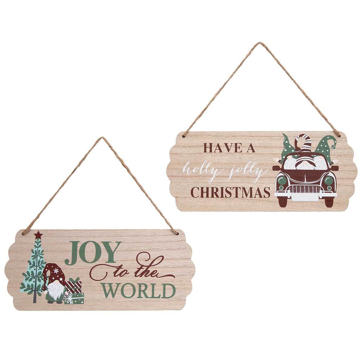 b50 SIGN JOY/HOLLY 2 ASSORTED 10IN X 4IN WOOD