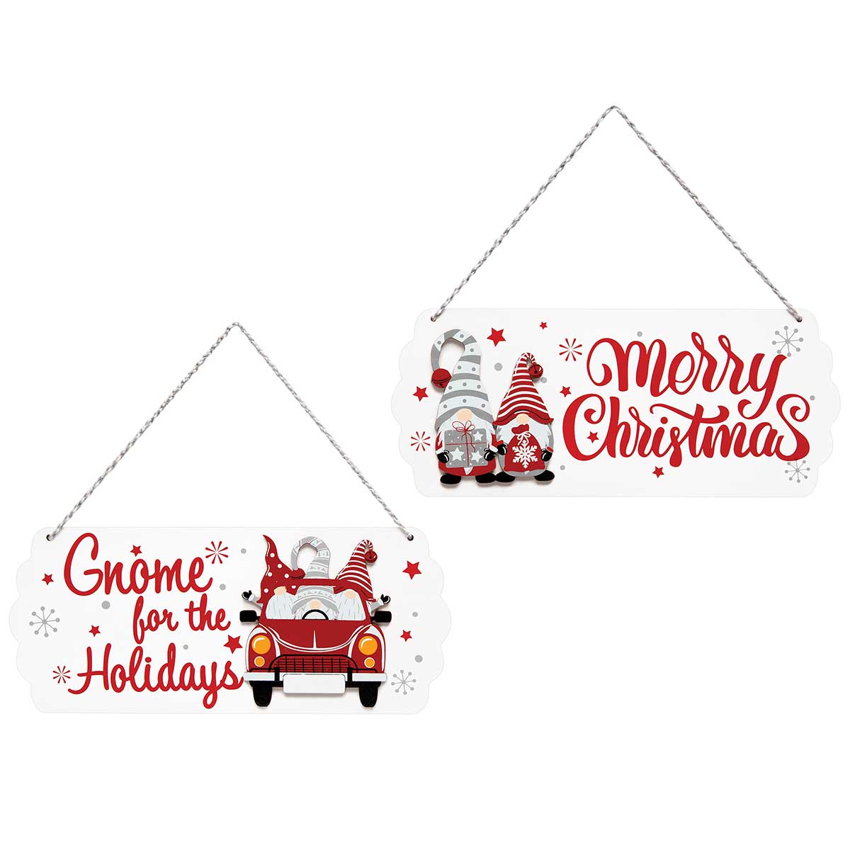 SIGN MERRY/HOLIDAYS 2 ASSORTED 10IN X .25IN X 4IN