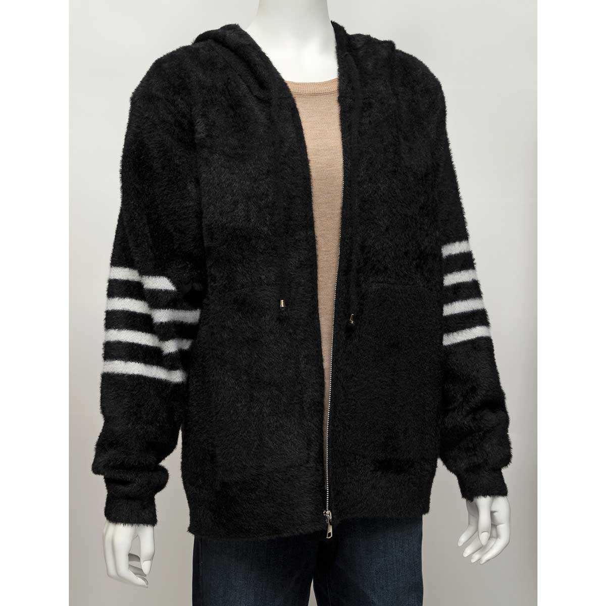 HOODIE/JACKET FUZZY BLACK 66 X 28IN