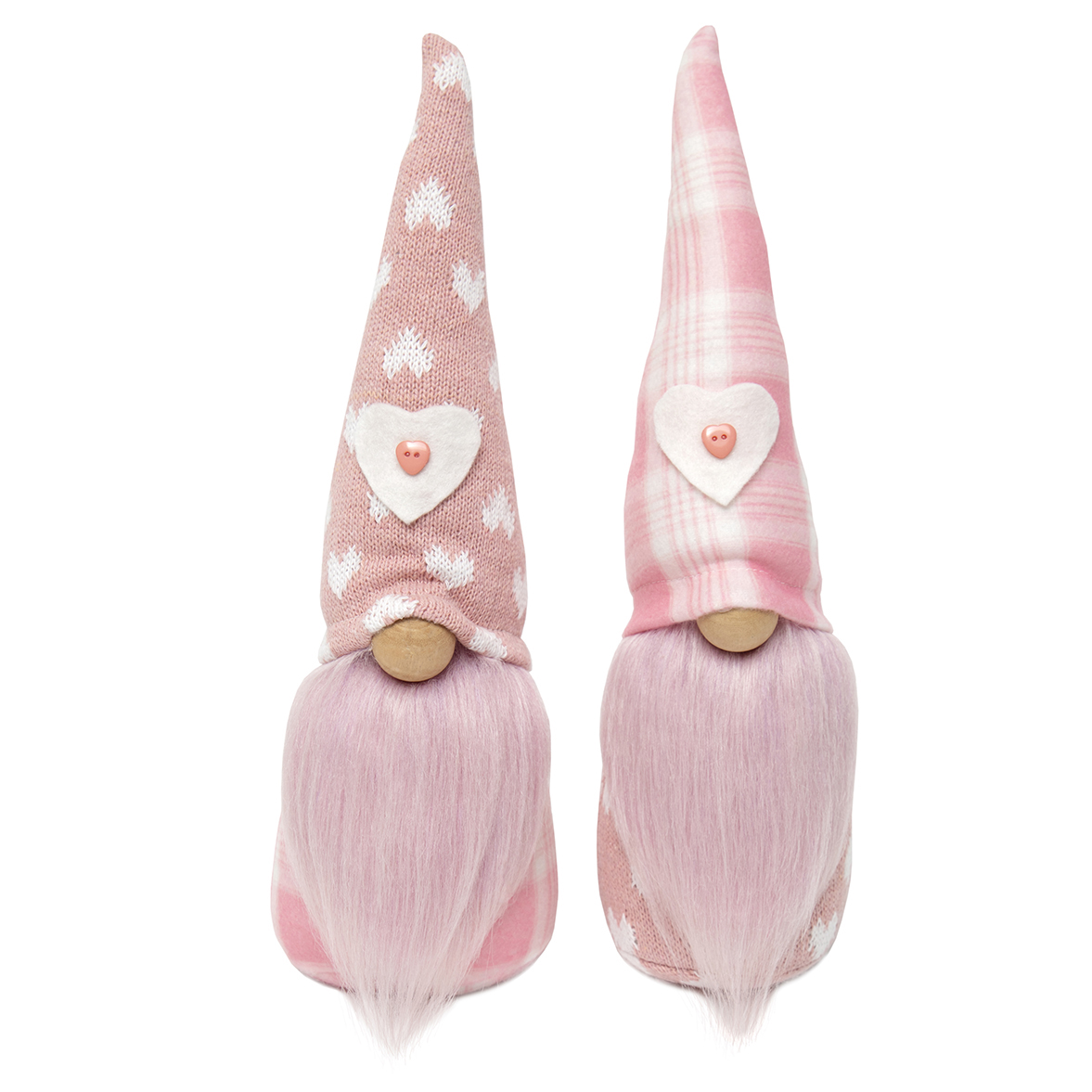 Think Pink Gnome with Wood Nose Set of 2