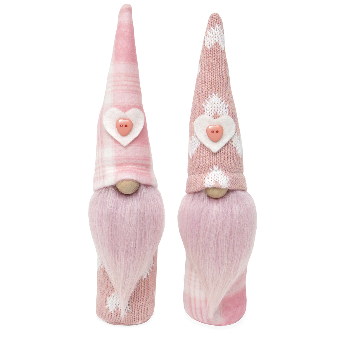 Think Pink Gnome with Wood Nose Set of 2