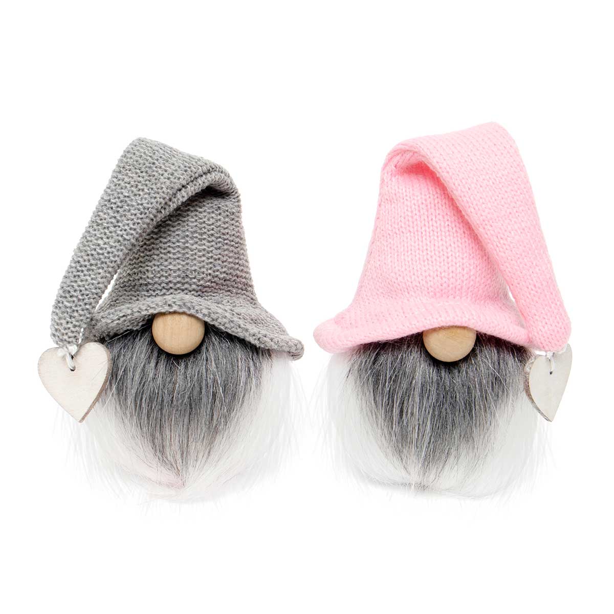 Flop Top Gnome with Heart and White/Grey Beard Sm