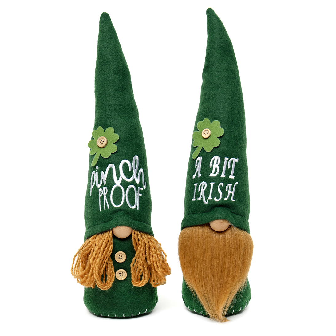 Irish Gnome Couple Pinch and Bit on Wired Hat Set of 2