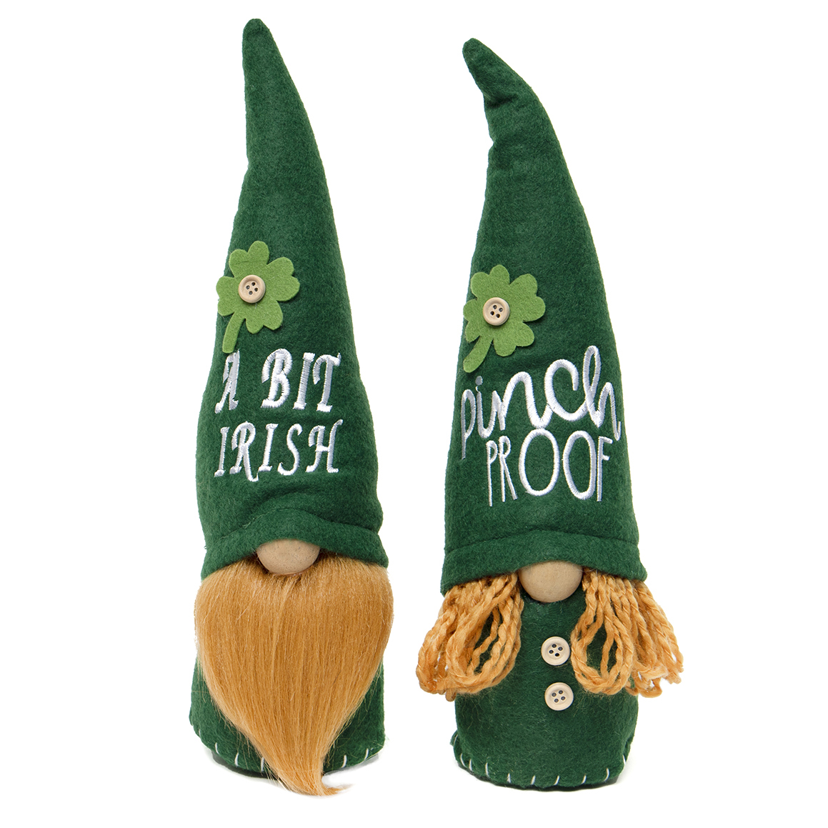 Irish Gnome Couple Pinch and Bit on Wired Hat Set of 2