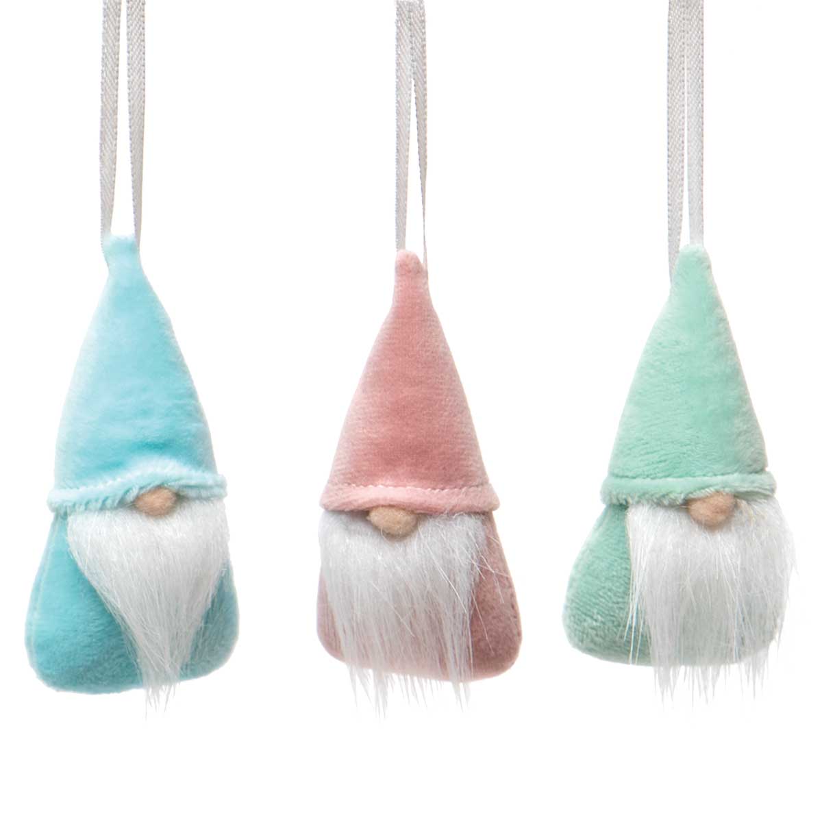 !Pastel Mini Gnomes with Ribbon Hanger 3 Ast - Click Image to Close