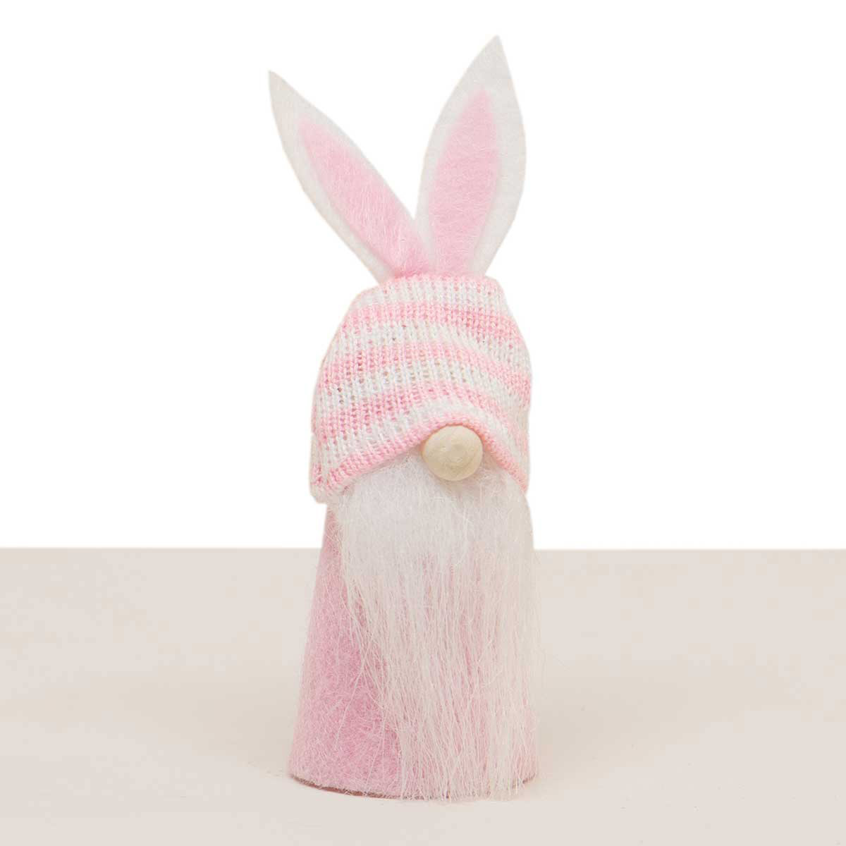 !Baby Bunny Gnome with Striped Bunny Ear Hat 1.5"X4"