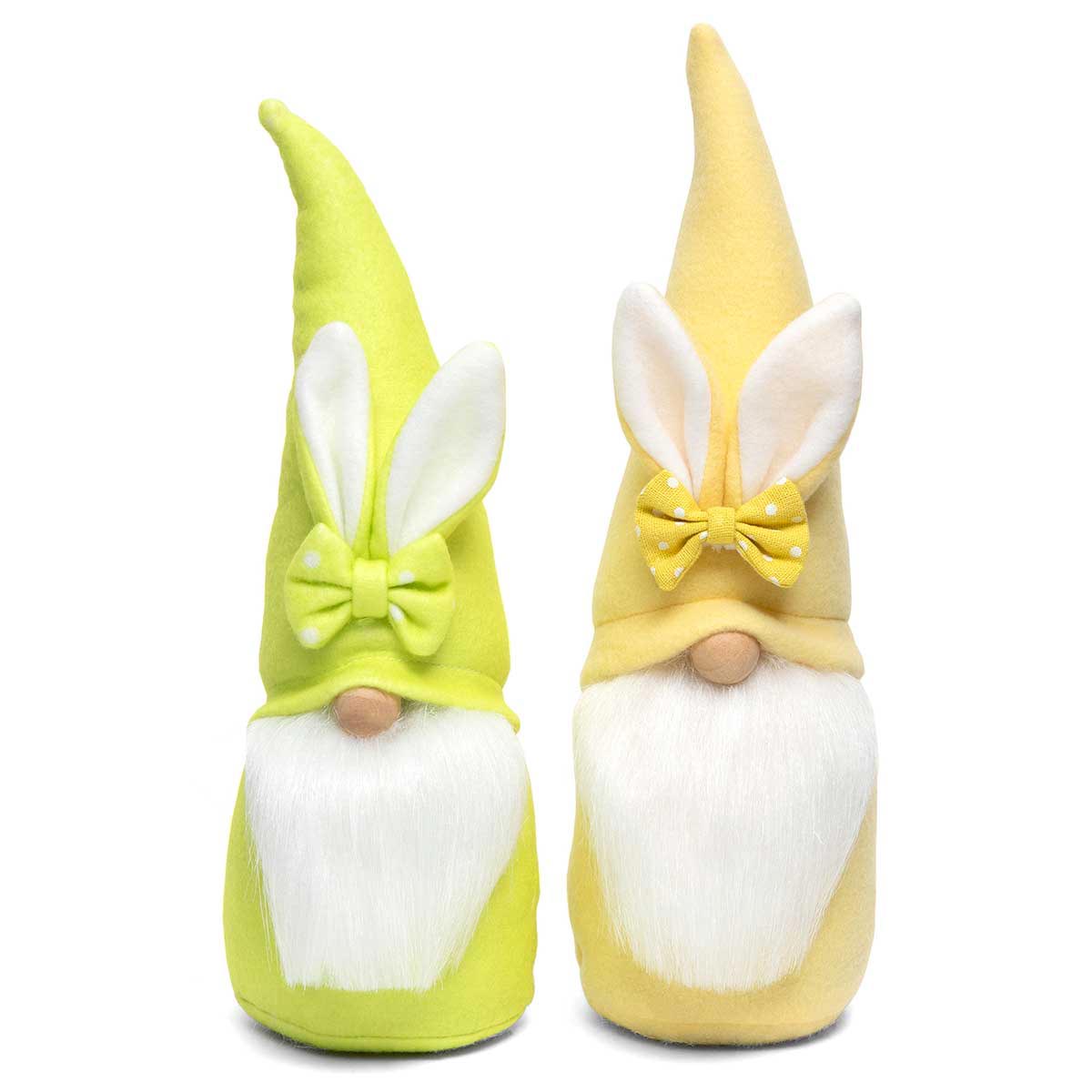 !Gnome with Bow/Bunny Ears, Wood Nose 11.25" Lg