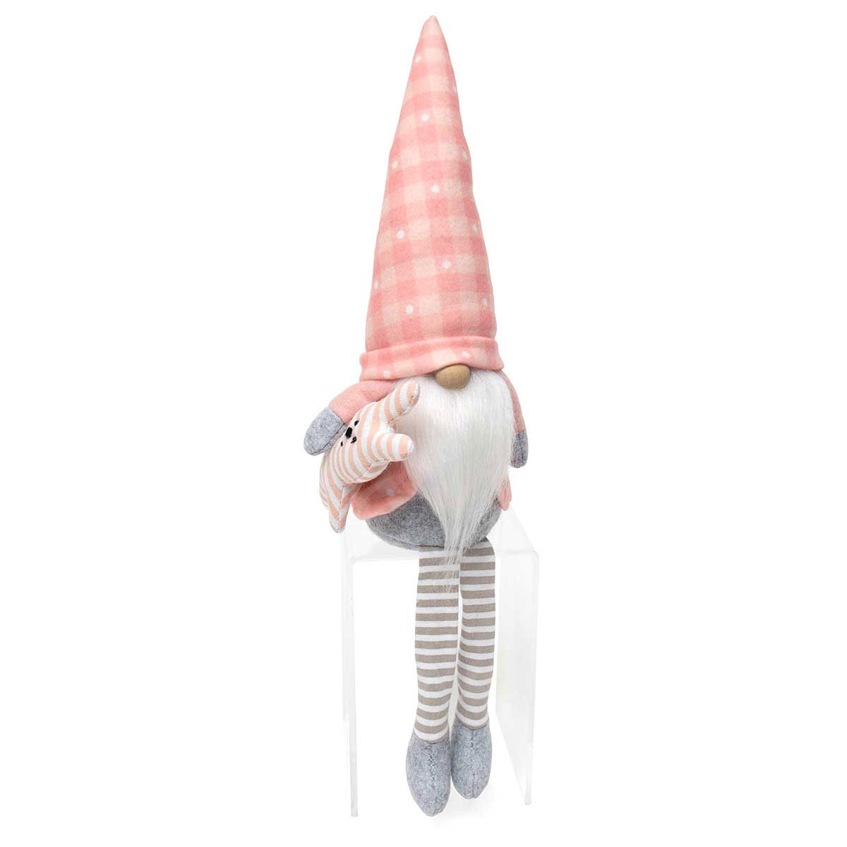 !Papa Gnome with Baby Bunny, Wood Nose 16.5"