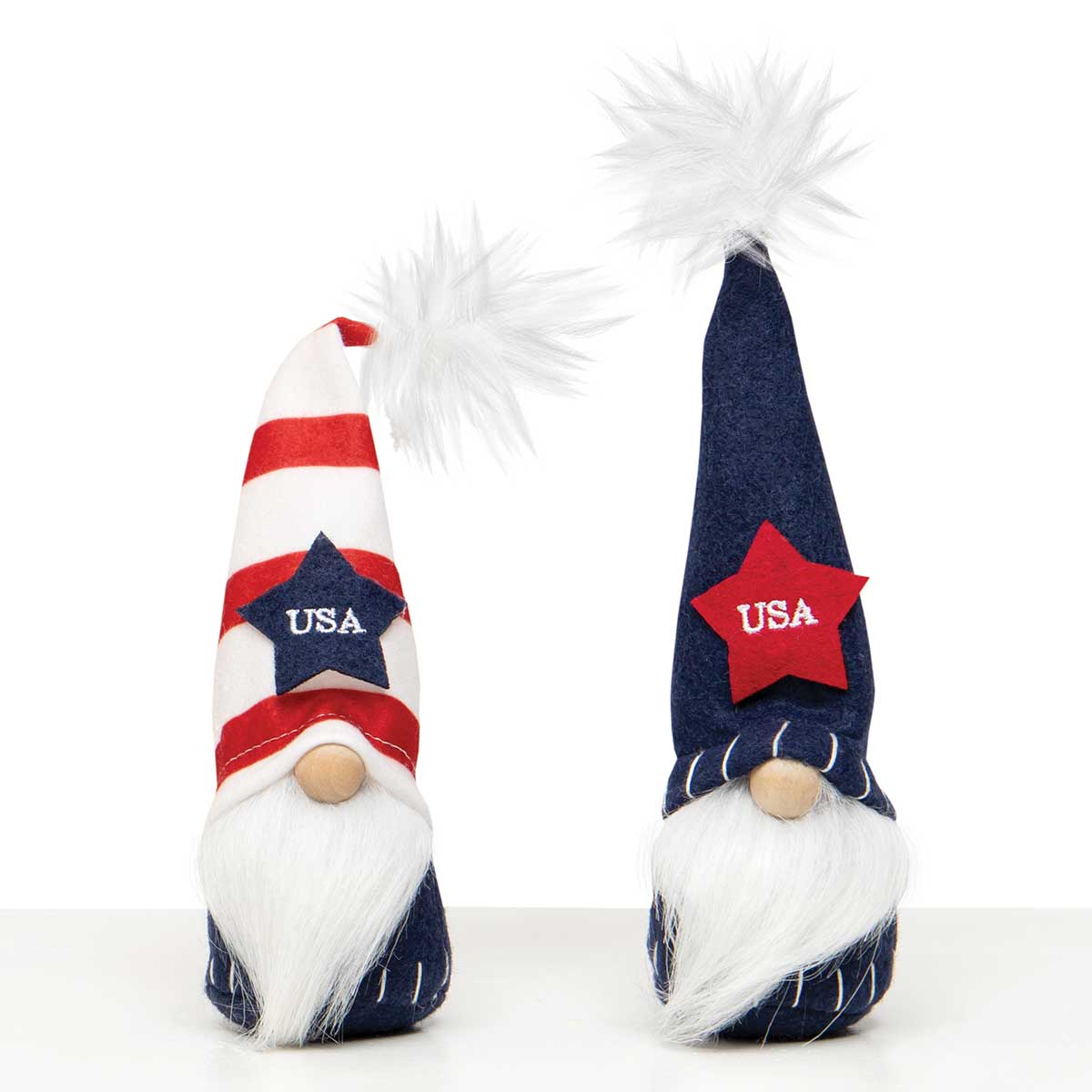 USA Pride Gnome with Wood Nose 9" White Beard