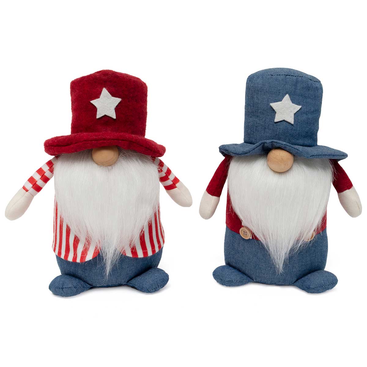 !Stars/Stripes Gnome with Wood Nose 9.5" Large
