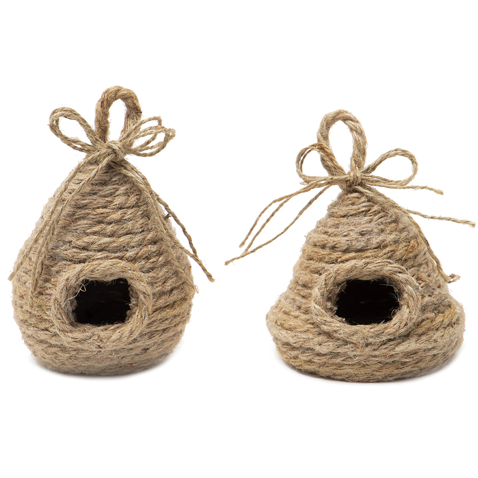 Skep with Jute Bow Set of 2