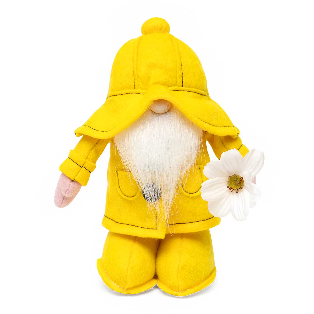 !Rain Coat Showers Gnome with Flower 8" Small