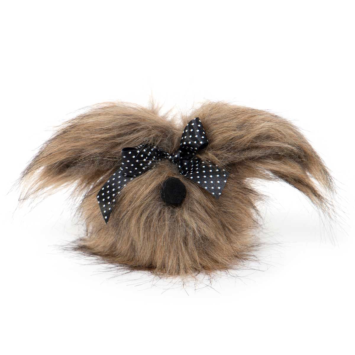 !Pixie Gnome Dog with Bow and Wired Ears Brown 6"x4"x5"