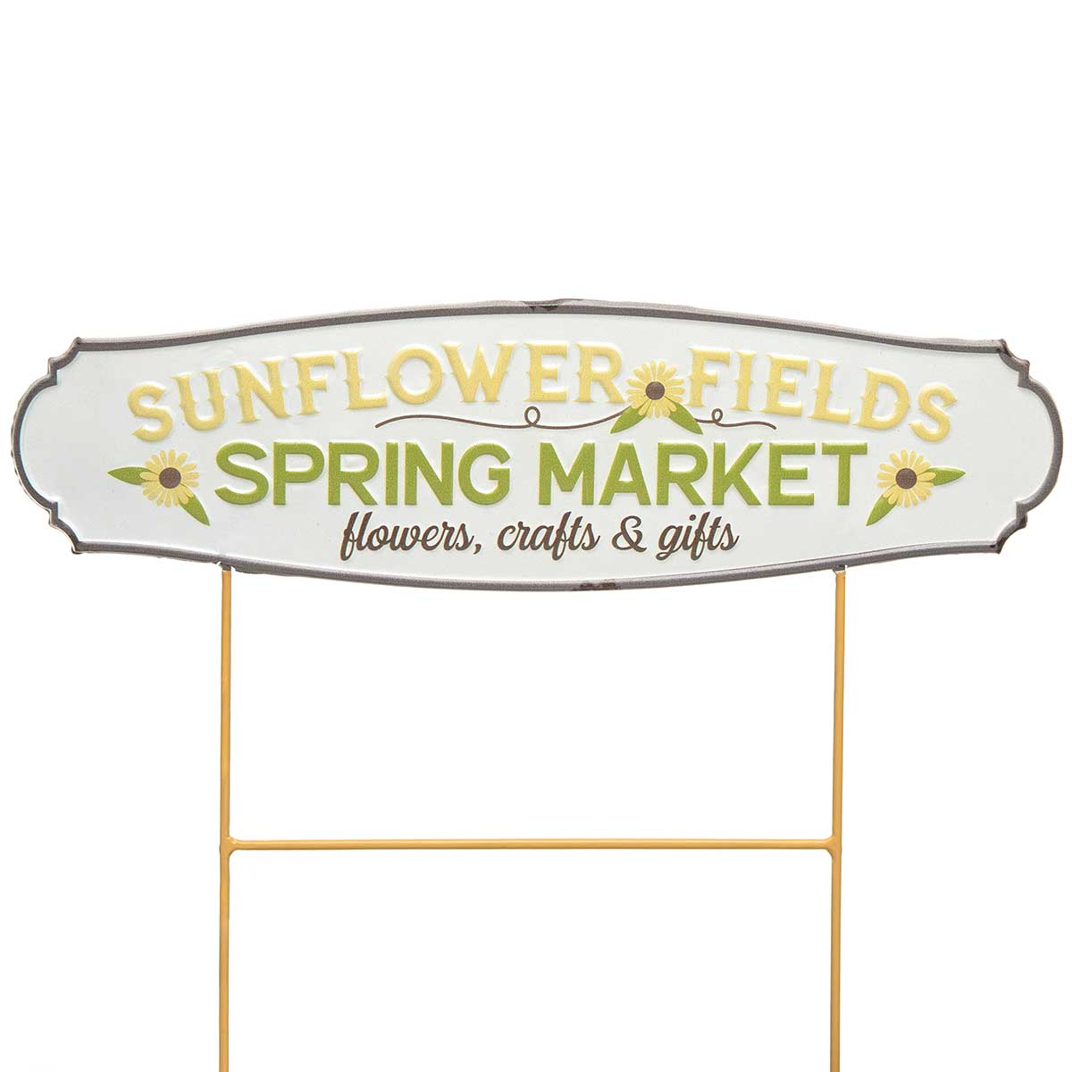 !Sunflower Fields Metal Sign 14"x4" (13.75" on Stakes)
