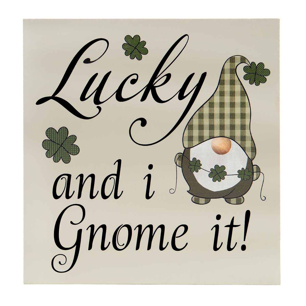 !Lucky Gnome Wood Block