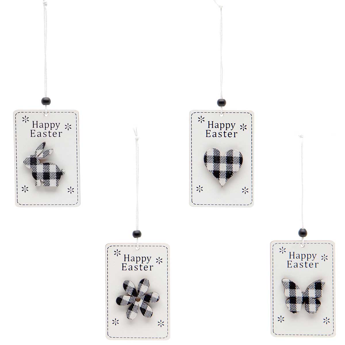 ORNAMENT EASTER TAG 4 ASSORTED 2.25IN X .25IN X 3.25IN WOOD
