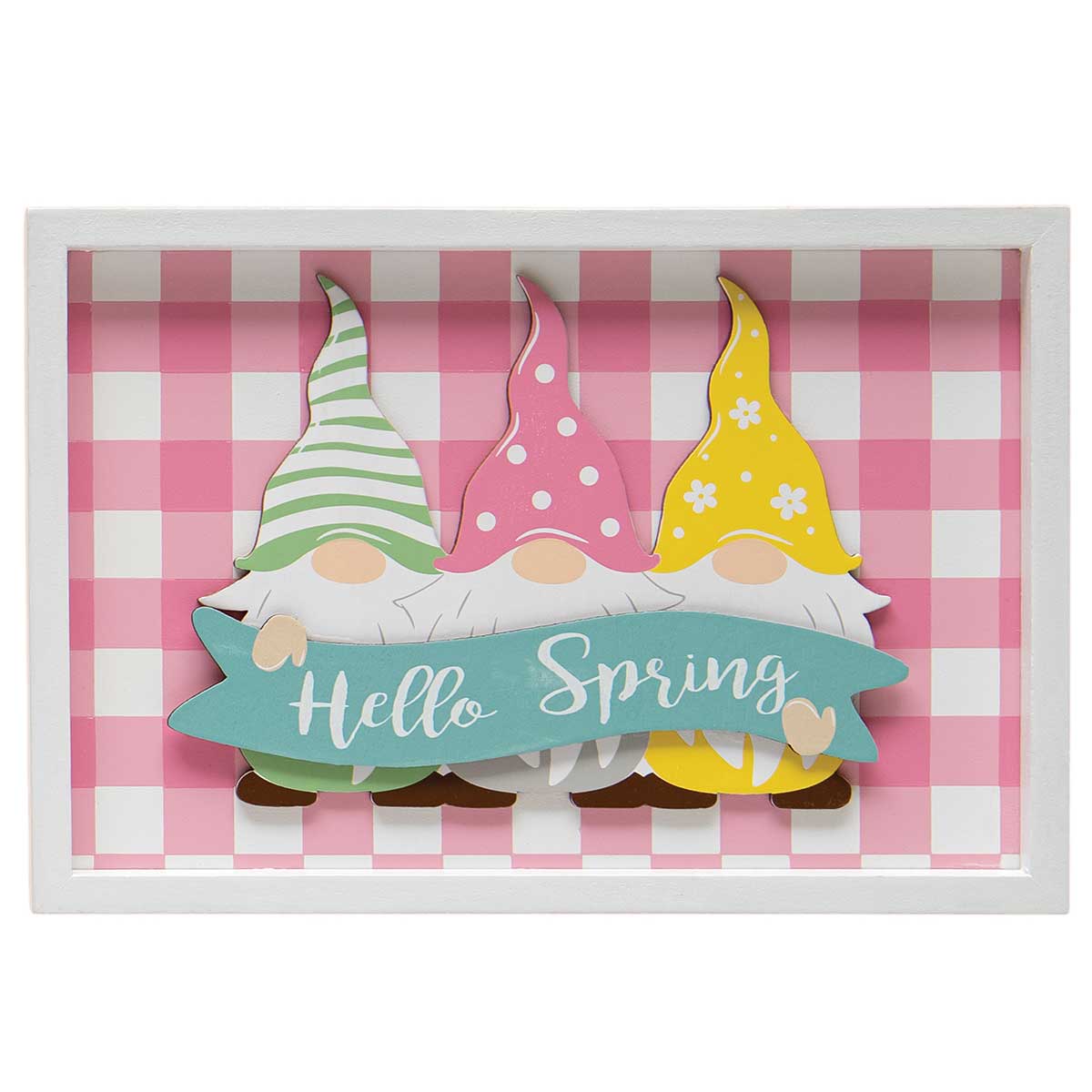 !Hello Spring Gnomes Wood Sign