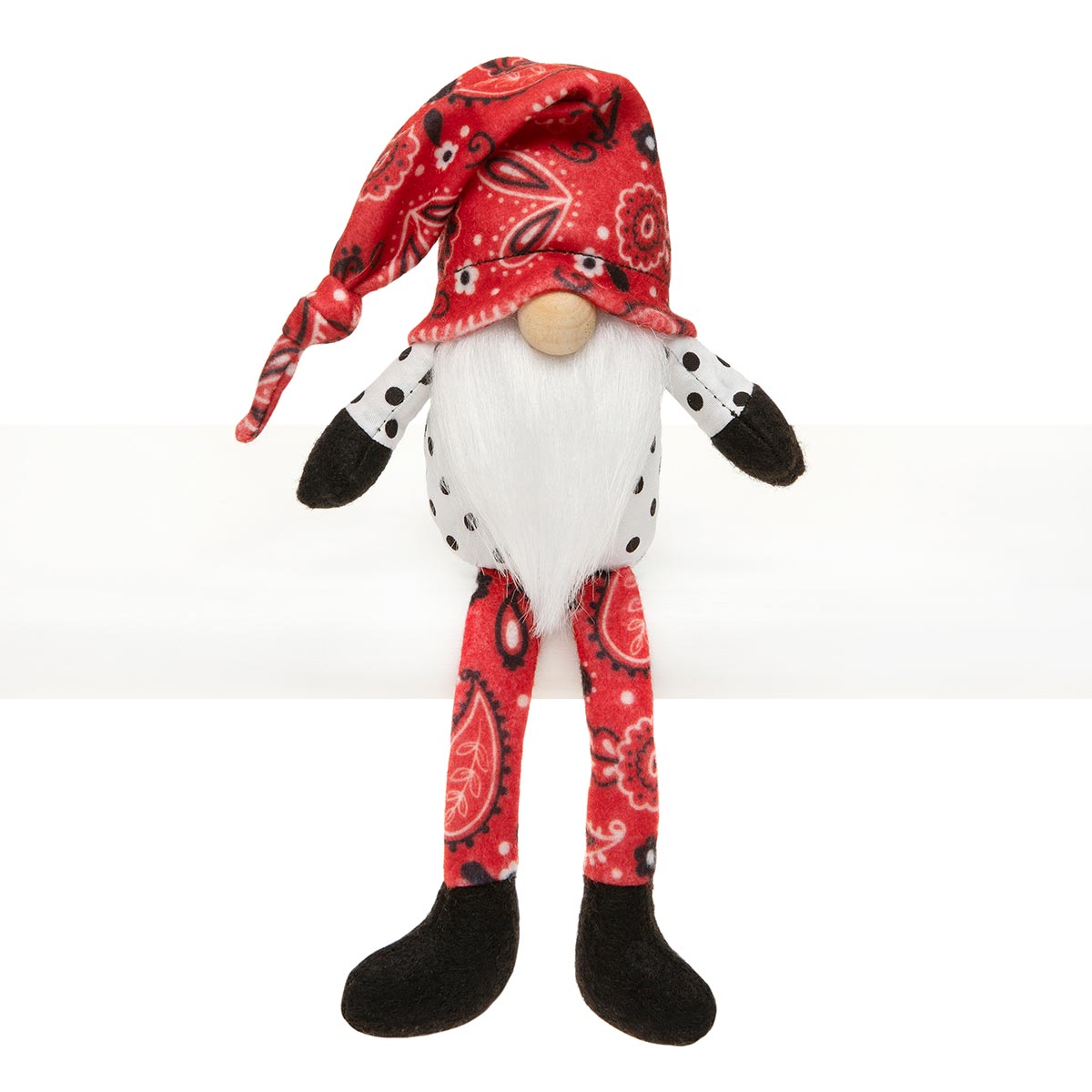 BUSTER BANDANA GNOME RED/WHITE WITH FLOPPY HAT,