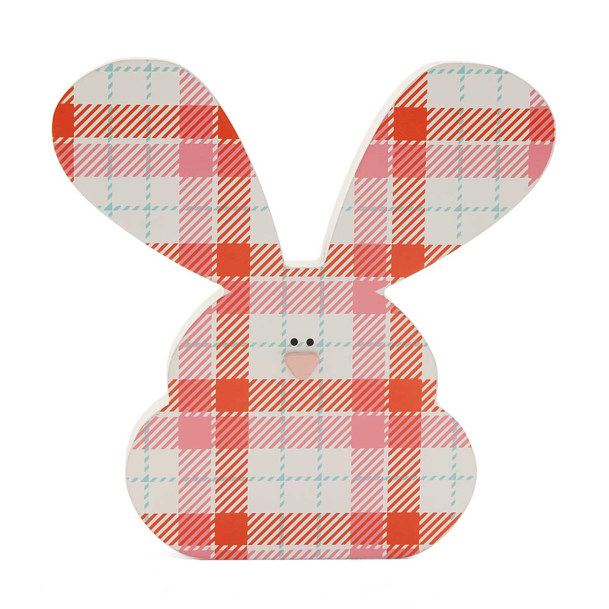 SIT-A-BOUT BUNNY CORAL FAIR LARGE 6IN X .75IN X 6IN WOOD