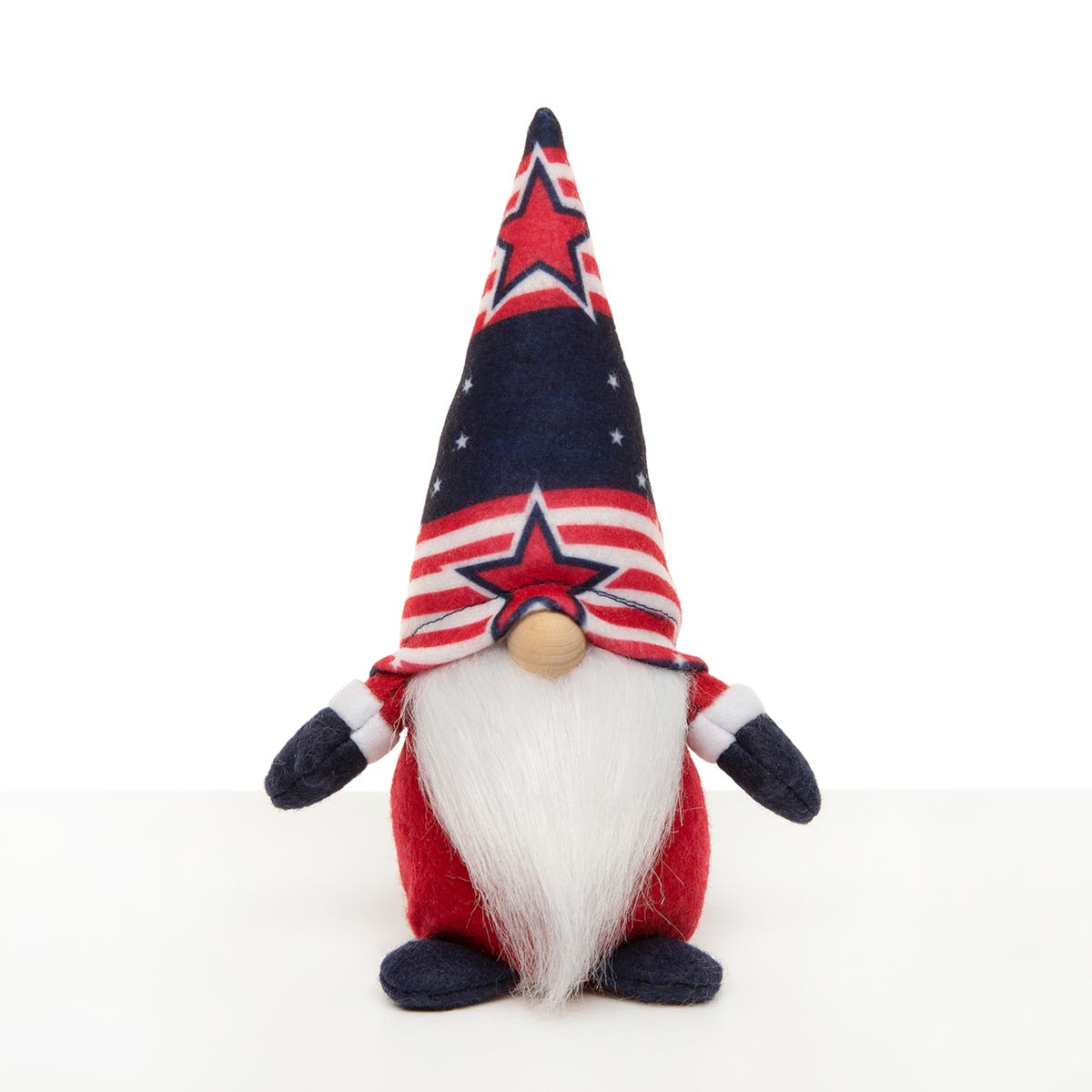AMERICA STRIPE GNOME RED/WHITE/BLUE WITH WOOD NOSE,