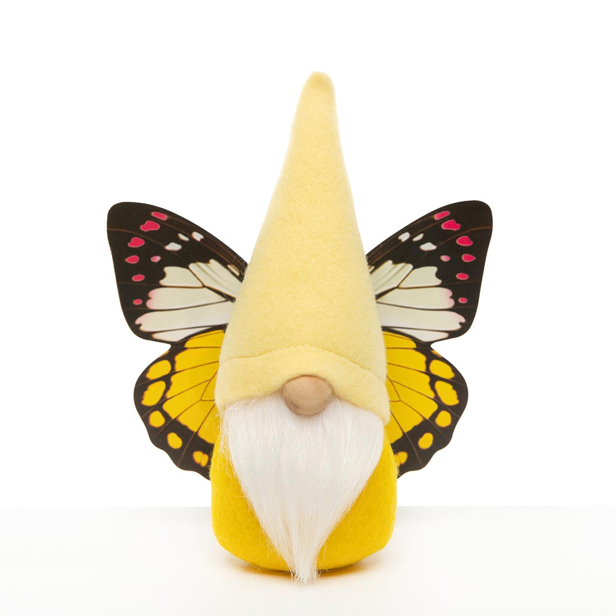 BUTTERFLY GNOME YELLOW WITH WINGS SMALL 6"X2.75"X7"