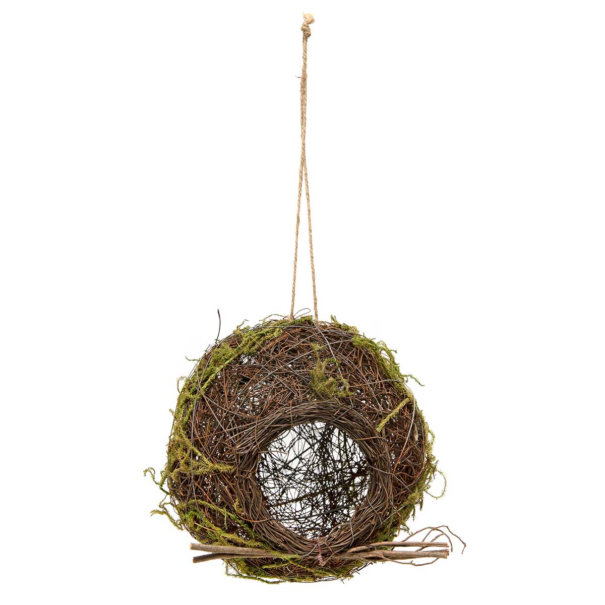 TWIG NEST BALL LARGE 7.5IN X 7IN BROWN/GREEN