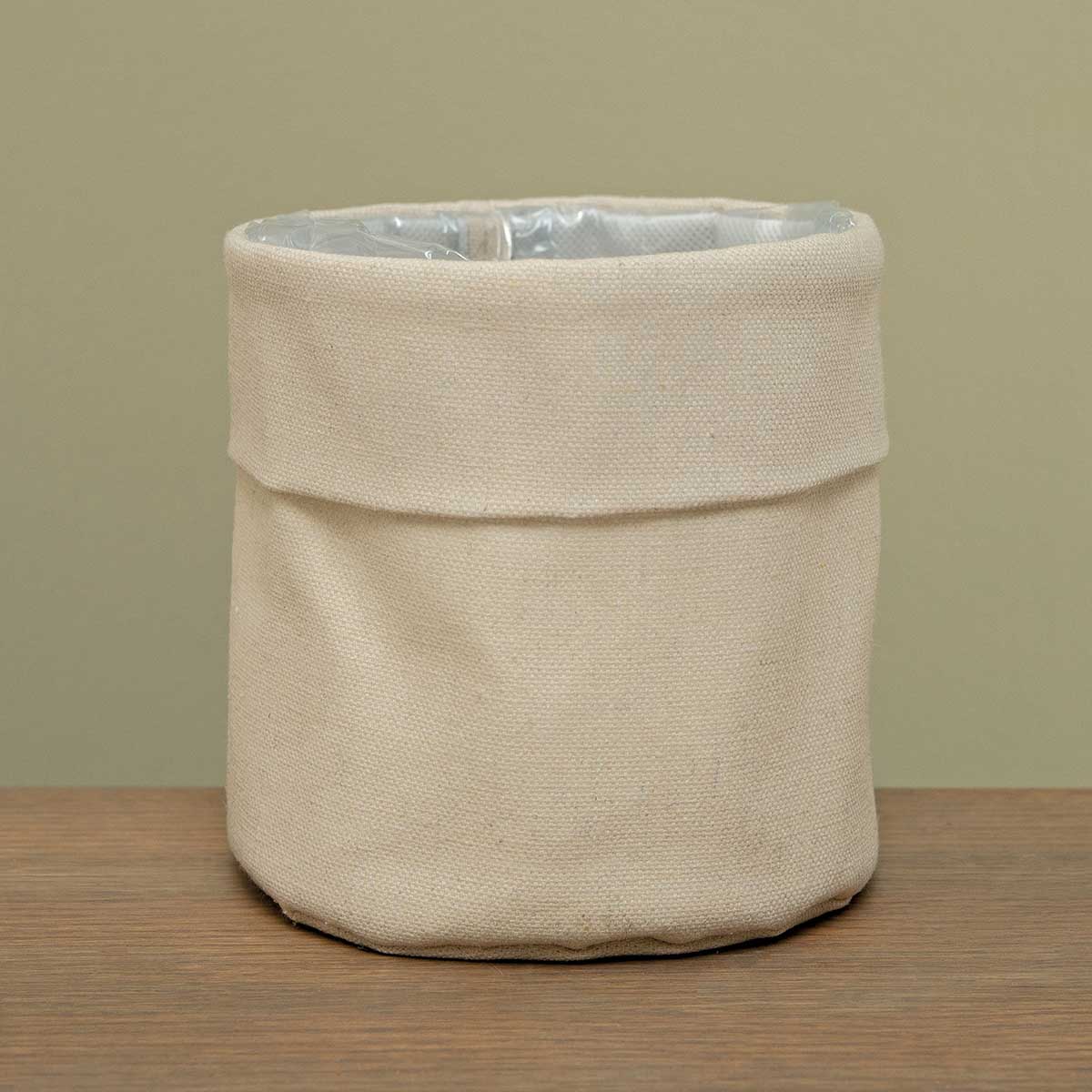 CANVAS POT COVER/BAG CREAM MED