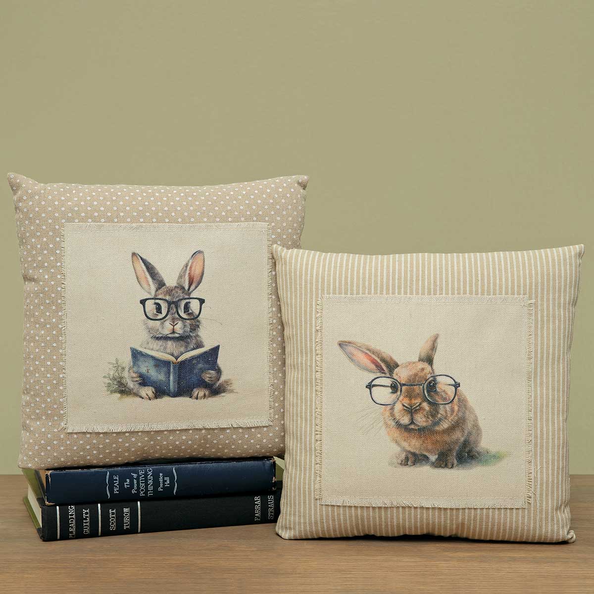 BUNNY W/GLASSES PILLOW 2AST MD